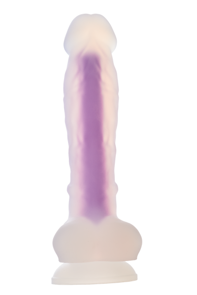 Фалоімітатор Dream Toys, що світиться RADIANT SOFT SILICONE GLOW IN THE DARK DILDO MEDIUM PURPLE, DT22047