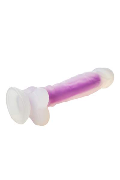 Фалоімітатор Dream Toys, що світиться RADIANT SOFT SILICONE GLOW IN THE DARK DILDO MEDIUM PURPLE, DT22047