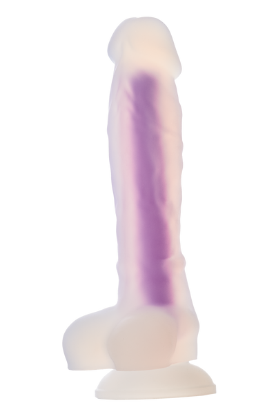 Фалоімітатор Dream Toys, що світиться RADIANT SOFT SILICONE GLOW IN THE DARK DILDO MEDIUM PURPLE, DT22047