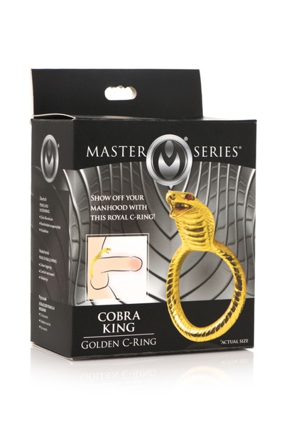 Эрекционное кольцо с головой кобры Master Series: Cobra King Golden Cock Ring SO8799 SO8799 фото