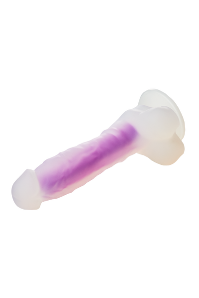 Фалоімітатор Dream Toys, що світиться RADIANT SOFT SILICONE GLOW IN THE DARK DILDO MEDIUM PURPLE, DT22047