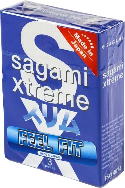 Супертонкі латексні презервативи Sagami Xtreme Feel Fit 3 шт, 11939 11939 фото