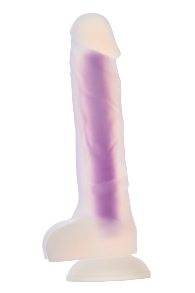 Фалоімітатор Dream Toys, що світиться RADIANT SOFT SILICONE GLOW IN THE DARK DILDO MEDIUM PURPLE, DT22047