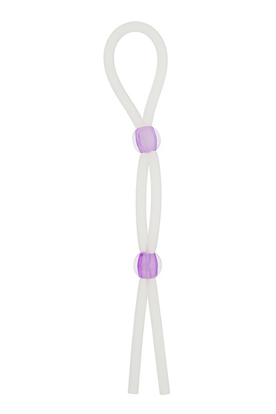 Кольцо эрекционное 7" Silicon Cock Ring with 2 beads, LAVENDER , T170055