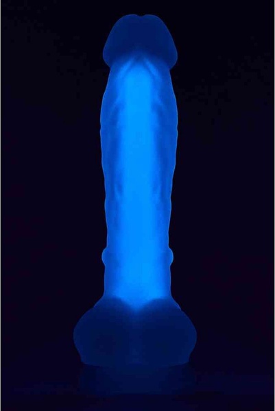 Фалоімітатор Dream Toys, що світиться RADIANT SOFT SILICONE GLOW IN THE DARK DILDO MEDIUM PURPLE, DT22047