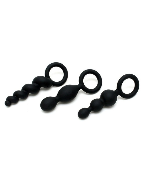 Набор анальных игрушек Satisfyer Plugs black (set of 3) - Booty Call, макс. диаметр 3 см Черный SO2323 SO2323 фото