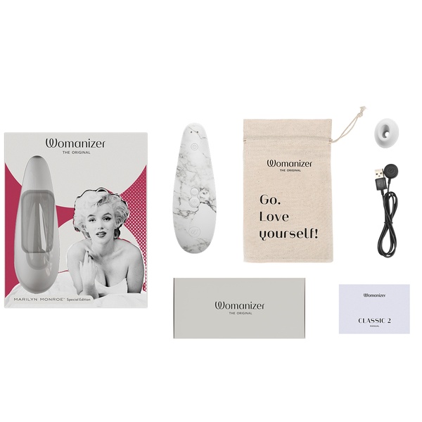 Вакуумный стимулятор клитора Womanizer Marilyn Monroe White Marble , W44003