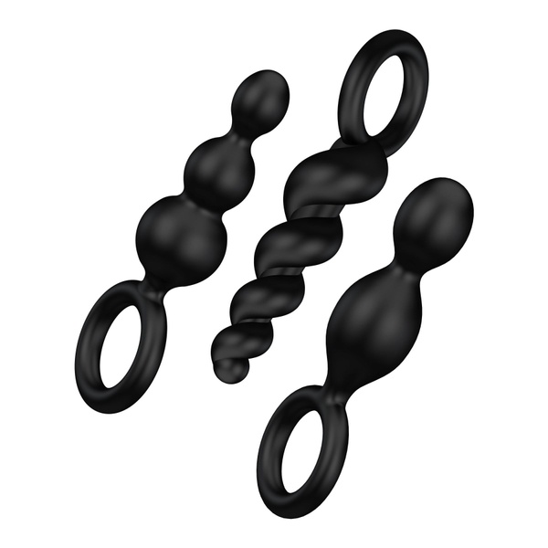 Набір анальних іграшок Satisfyer Plug black (set of 3) - Booty Call, макс. діаметр 3 см Чорний, SO2323 SO2323 фото