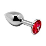 Металева анальна пробка з кристалом Alive Mini Metal Butt Plug Red L , SO6004 SO6004 фото