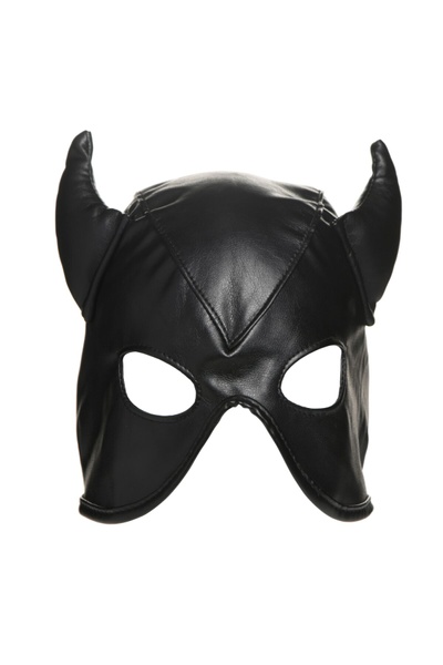 Маска с рогами Master Series: Dungeon Demon Bondage Mask with Horns, черная SO8800 SO8800 фото