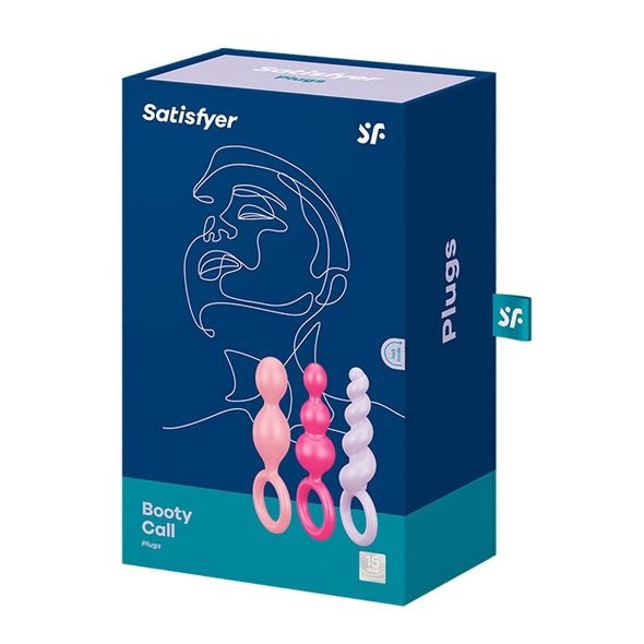 Набор анальных игрушек Satisfyer Plugs colored (set of 3) - Booty Call, макс. диаметр 3 см Розовый/пурпурный/фиолетовый SO2324 SO2324 фото