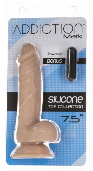 Реалистичный фаллоимитатор на присоске ADDICTION — Mark 7,5″ Dildo With Balls, Beige SO5583 SO5583 фото