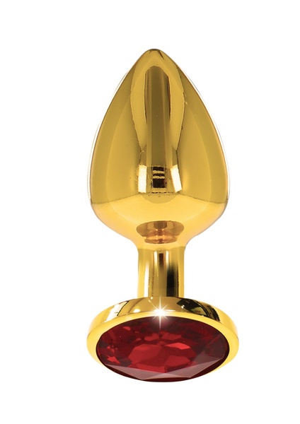 Анальний корок металевий золотистий L Butt Plug With Diamond Jewel Taboom, T17169