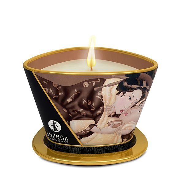 Масажна свічка Shunga Massage Candle – Intoxicating Chocolate (170 мл) з афродизіаками , SO2514 SO2514 фото