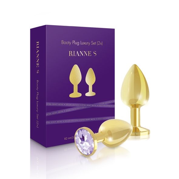 Набір металевих анальних пробок із кристалом RIANNE S – Booty Plug Luxury Set, діаметр 3 та 3,5 см , SO3858 SO3858 фото