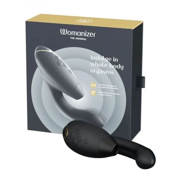 Інноваційний безконтактний вібратор-стимулятор Womanizer Duo 2 Black, W44124