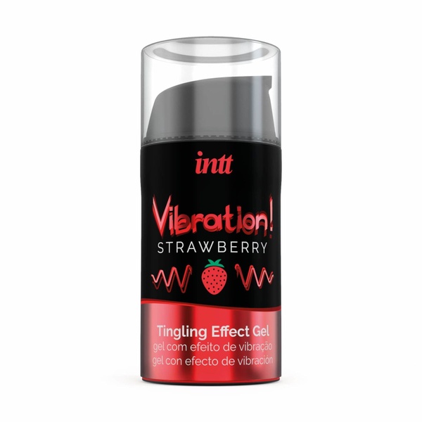 Рідкий вібратор Intt Vibration Strawberry (15 мл), густий гель, дуже смачний, діє до 30 хвилин , SO2921 SO2921 фото