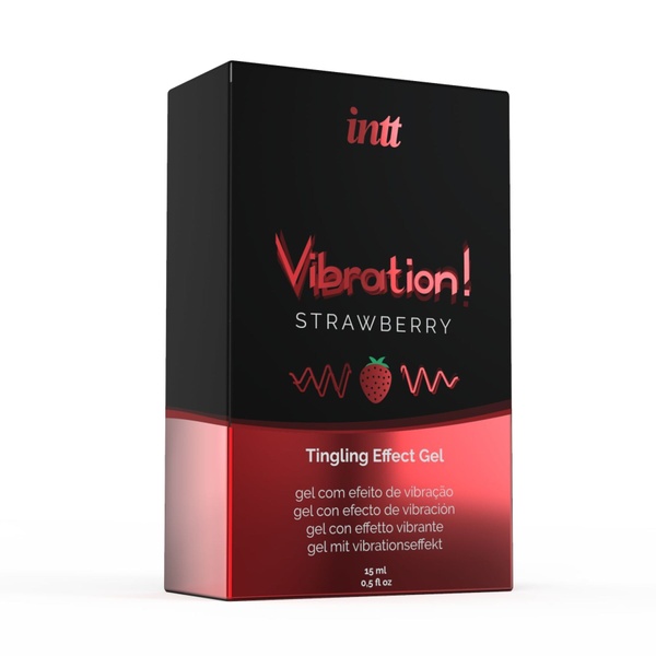 Рідкий вібратор Intt Vibration Strawberry (15 мл), густий гель, дуже смачний, діє до 30 хвилин , SO2921 SO2921 фото