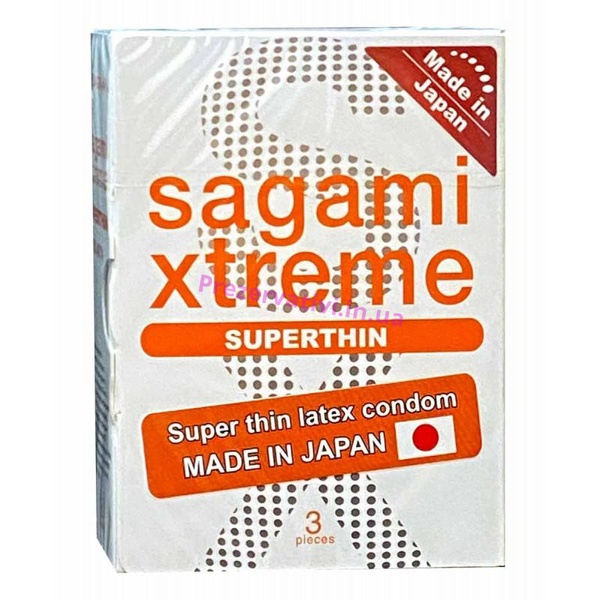 Супертонкі презервативи латексні Sagami Xtreme Superthhin 3 шт, 11878 11878 фото