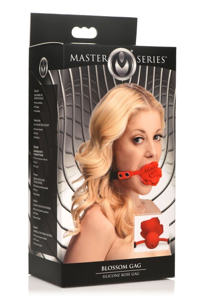 Силіконовий кляп з трояндою Master Series: Blossom Silicone Rose Gag – Red , SO8801 SO8801 фото