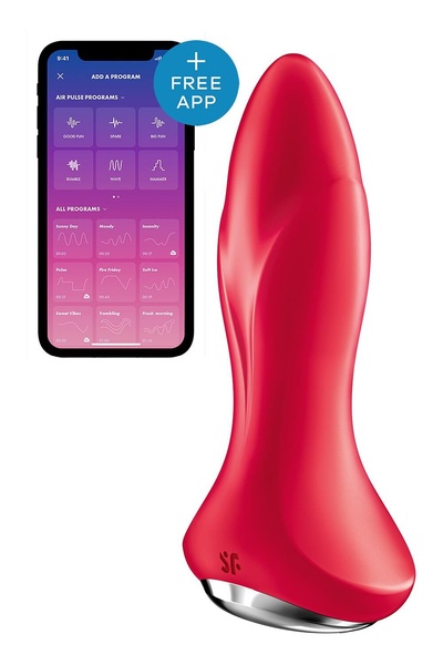 Анальная смарт-вибропробка с жемчужным массажем Satisfyer Rotator Plug 1+ Red SO6277 SO6277 фото