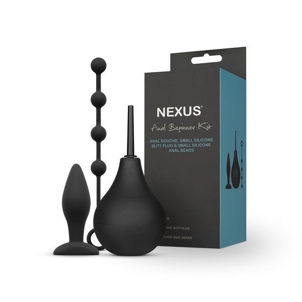 Набор новичка для анальной стимуляции Nexus ANAL BEGINNER KIT, спринцовка 224 мл, анальные бусы 20 м SO6641 SO6641 фото