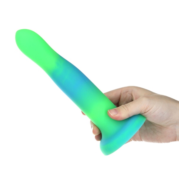 Фалоімітатор, що світиться в темряві, ADDICTION Rave 8″, Glow in the Dark Dildo Blue Green, 20,3 см , SO6849 SO6849 фото