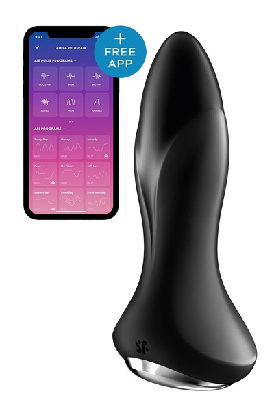 Анальна смарт-вібропробка із перлинним масажем Satisfyer Rotator Plug 1+ Black , SO6278 SO6278 фото