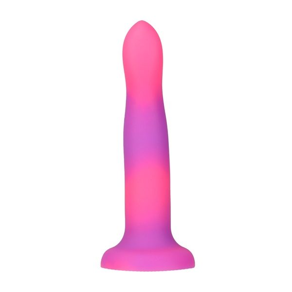 Фалоімітатор, що світиться в темряві, ADDICTION Rave 8″, Glow in the Dark Dildo Pink Purple, 20,3 см , SO6850 SO6850 фото