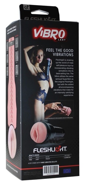 Мастурбатор з вібрацією Fleshlight Vibro Pink Lady Touch, три віброкулі, стимулювальний рельєф Рожевий, F17347 F17347 фото