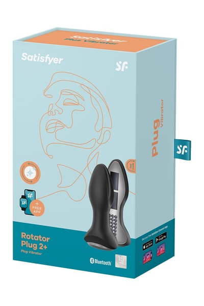 Анальна смарт вібропробка із перлинним масажем Satisfyer Rotator Plug 2+ Black , SO6279 SO6279 фото