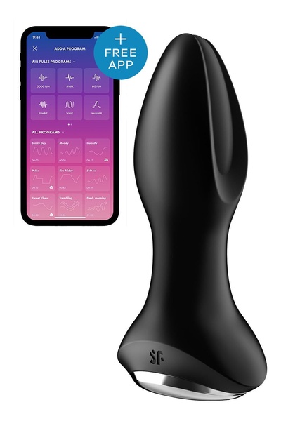 Анальна смарт вібропробка із перлинним масажем Satisfyer Rotator Plug 2+ Black , SO6279 SO6279 фото