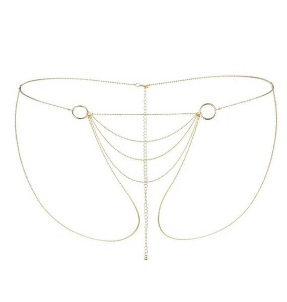 Цепочка-трусики Bijoux Indiscrets Magnifique Bikini Chain – Gold, украшение для тела , В0270-1