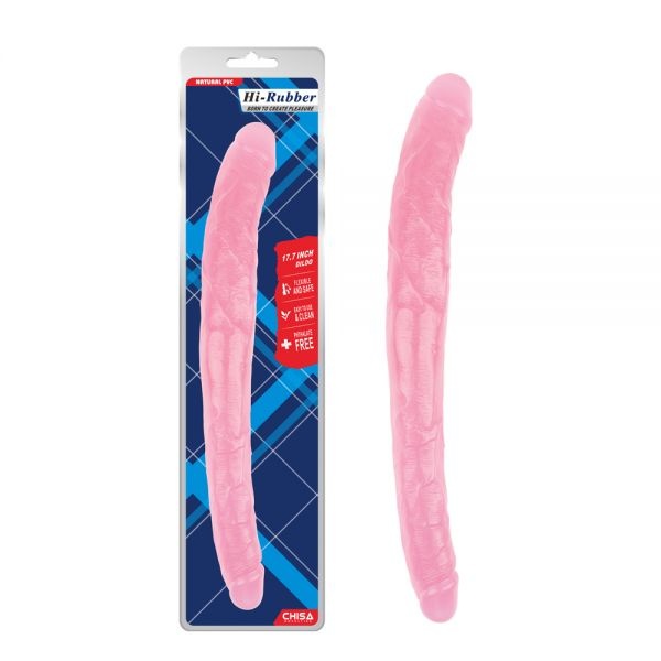 Фалоімітатор подвійний Hi-Rubber 45 см, Pink , CH96876