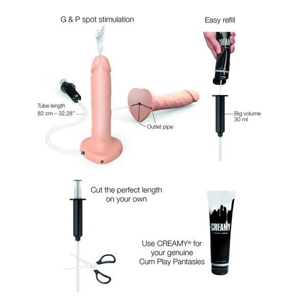 Фалоімітатор, що кінчає Strap-On-Me Squirting Cum Dildo Realistic Flash, діам. 3,9 см, силікон , SO9014 SO9014 фото