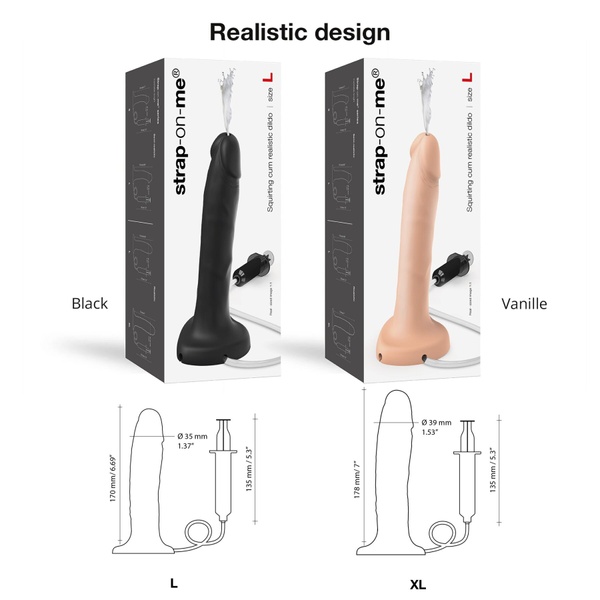 Кончающий фаллоимитатор Strap-On-Me Squirting Cum Dildo Realistic Flash, диам. 3,9 см, силикон SO9014 SO9014 фото