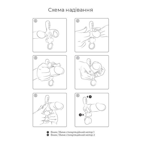 Вибронасадка на член Adrien Lastic Spartacus R с кольцом для мошонки, 2 вибромотора Черный AD30639 AD30639 фото