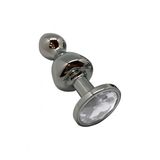 Металлическая анальна пробка Wooomy Lollypop Double Ball Metal Plug M, диаметр 3,1 см, длина 9,4 см SO7414 SO7414 фото