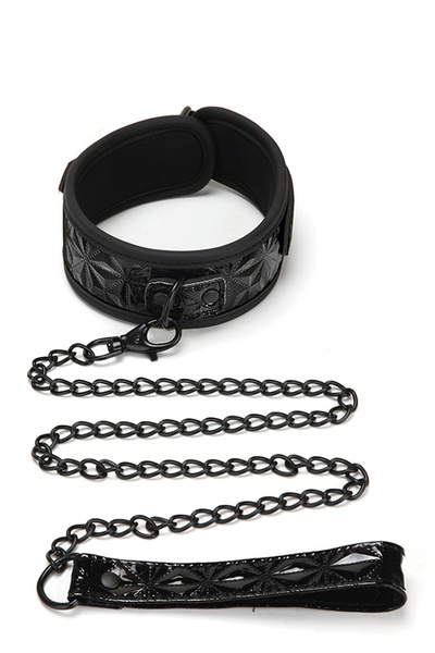 Набор ошейник и поводок WHIPSMART DIAMOND COLLAR AND LEASH BLACK , T160590