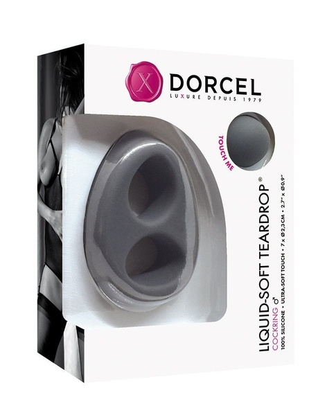 Эрекционное кольцо Dorcel Liquid-Soft Teardrop для члена и мошонки, soft-touch силикон Черный SO2346 SO2346 фото