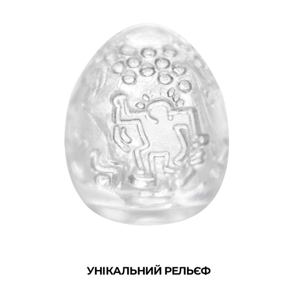 Мастурбатор-яйце Tenga Keith Haring Egg Dance Прозорий, SO1702 SO1702 фото