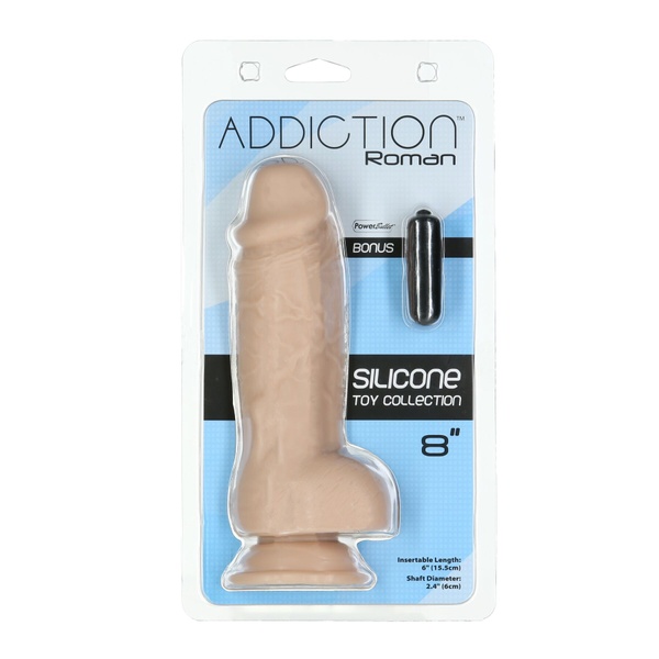 Реалистичный фаллоимитатор ADDICTION Roman 8″ Girthy Dong, длина 22 см, диаметр 6 см Бежевый SO6852 SO6852 фото