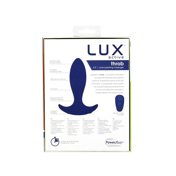 Анальная пробка с пульсацией Lux Active – Throb – 4.5" Anal Pulsating Massager, пульт ДУ SO5571 SO5571 фото