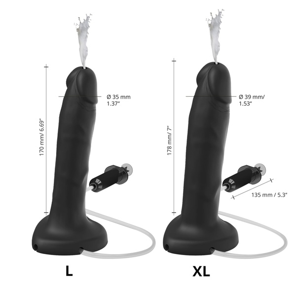 Кончающий фаллоимитатор Strap-On-Me Squirting Cum Dildo Realistic Black, диам. 3,5 см, силикон SO9015 SO9015 фото