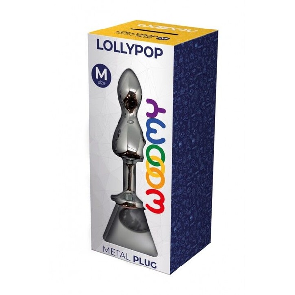 Металлическая анальна пробка Wooomy Lollypop Double Ball Metal Plug M, диаметр 3,1 см, длина 9,4 см SO7414 SO7414 фото