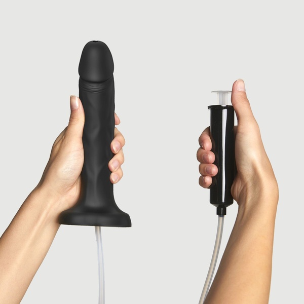 Фалоімітатор, що кінчає Strap-On-Me Squirting Cum Dildo Realistic Black, діам. 3,5 см, силікон , SO9015 SO9015 фото