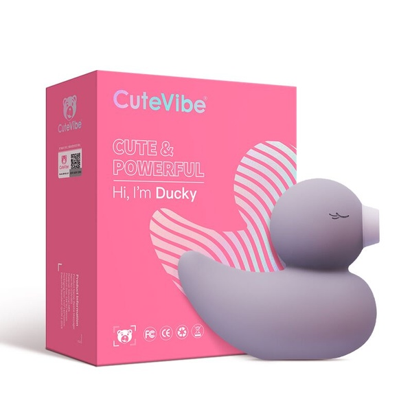 Вакуумний вібратор-качечка CuteVibe Ducky Grey , SO6552 SO6552 фото