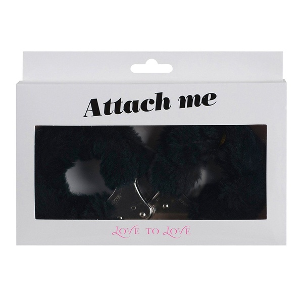 Наручники з плюшевою обробкою Love To Love ATTACH ME Black Чорний, SO1402 SO1402 фото