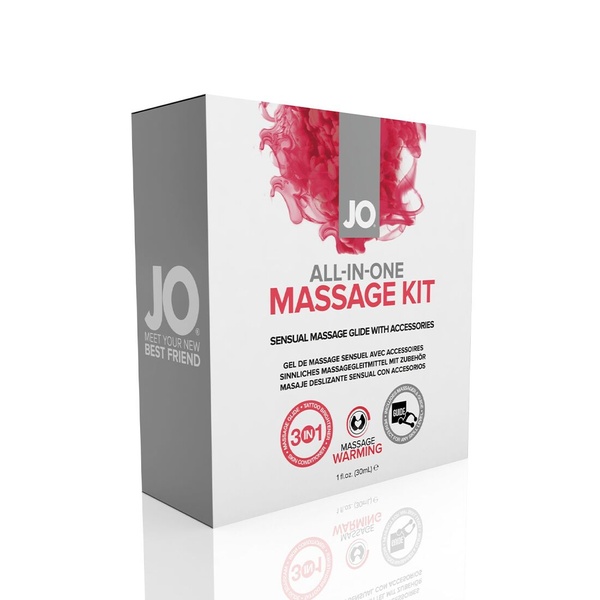 Набор для массажа System JO ALL IN ONE MASSAGE GIFT SET: разогревающий гель, массажер и свеча SO1517 SO1517 фото