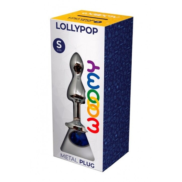 Металлическая анальна пробка Wooomy Lollypop Double Ball Metal Plug Blue S, диаметр 2,8 см, длина 8, SO7415 SO7415 фото